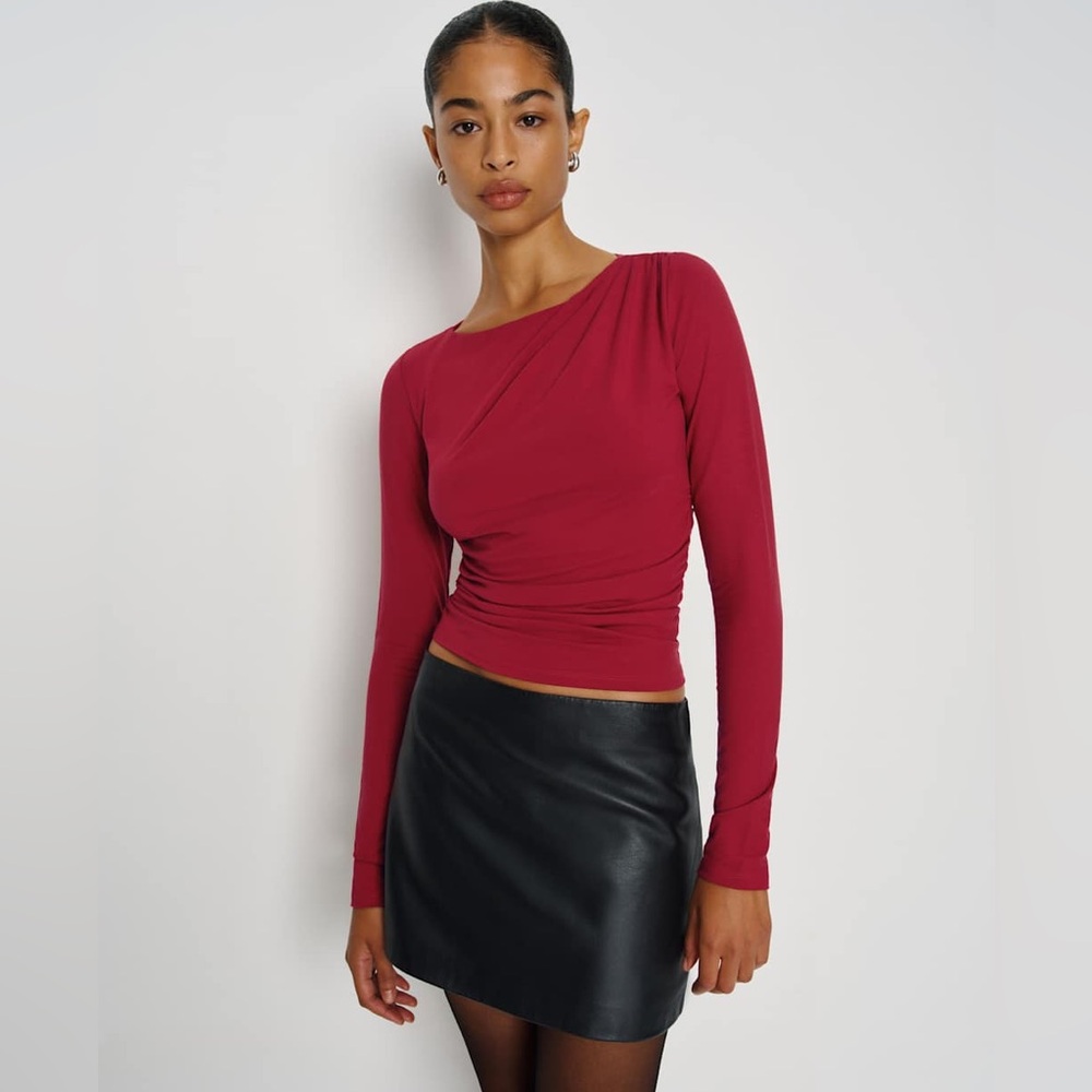 NWT Reformation Liam Knit Top in sangre, Size XS, $128